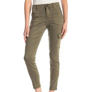 Level 99 Brooklyn Skinny Sateen Cargo Pant in Cedar